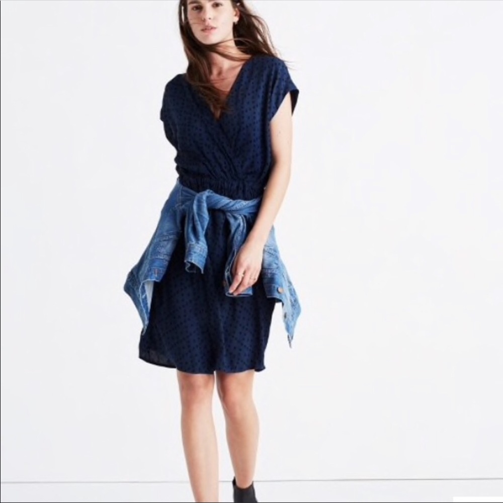 Madewell Wrap Front Brushstroke Diamond Dress